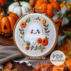 Floral Ghost Hand Embroidery Pattern