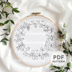 Autumn Wreath Hand Embroidery Pattern
