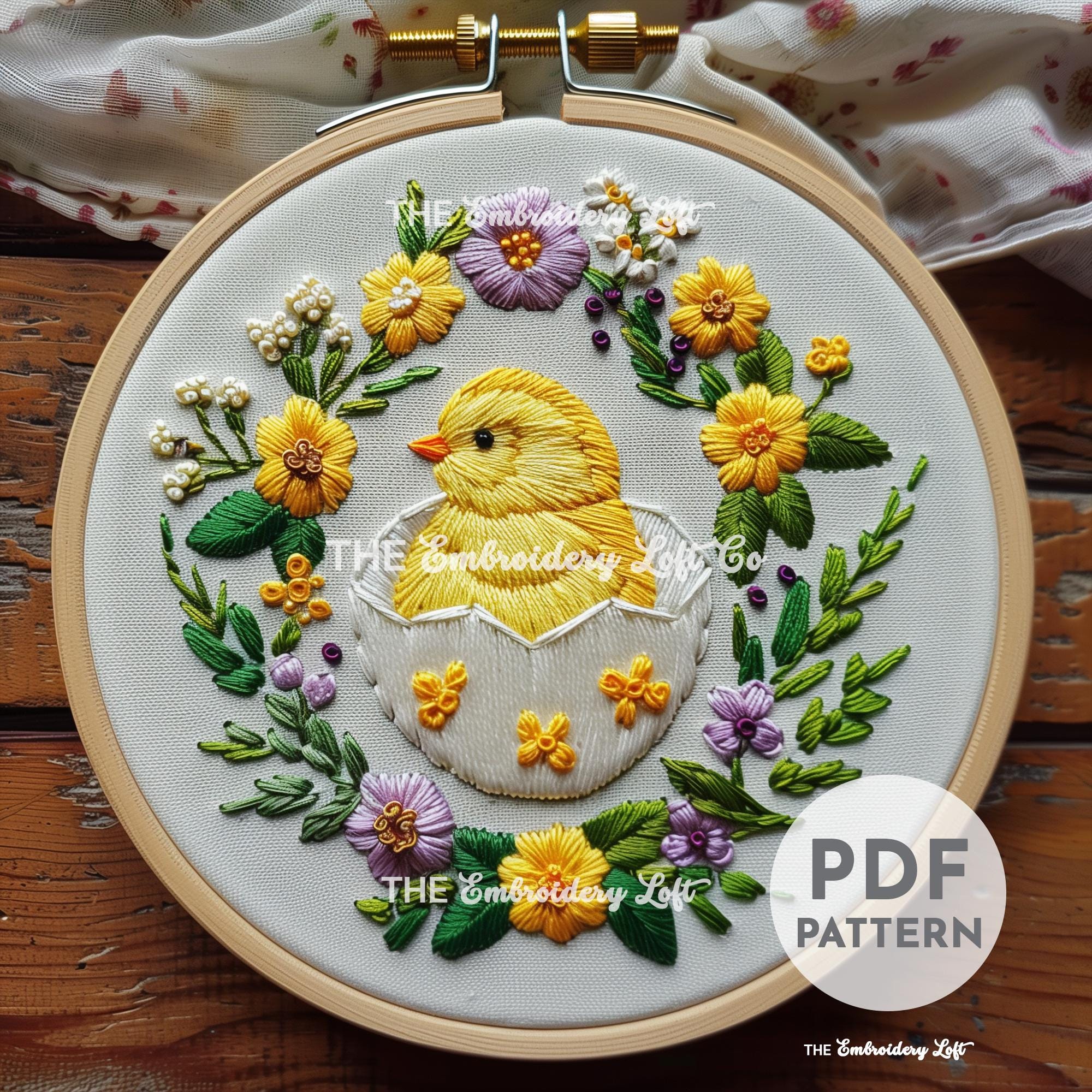 Easter Chick Hand Embroidery Pattern