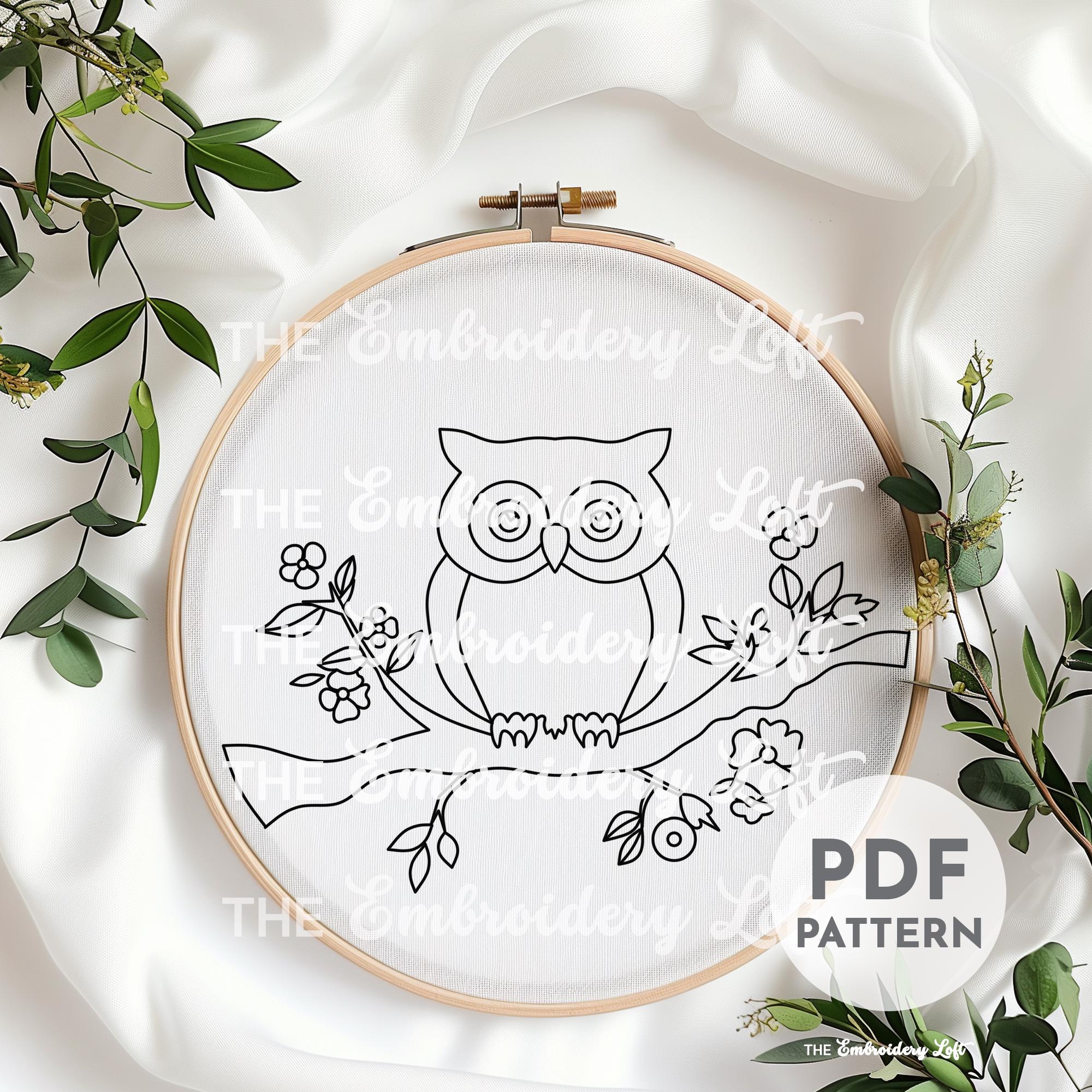 Owl Hand Embroidery Pattern