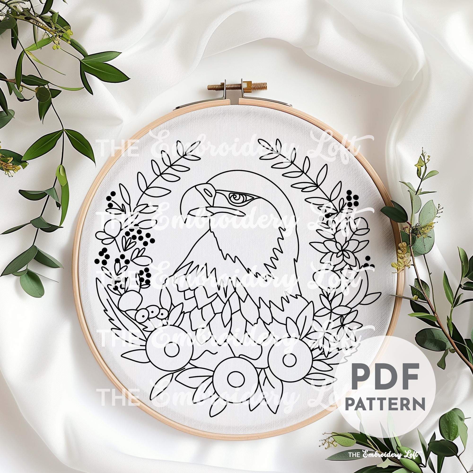 American Bald Eagle Hand Embroidery Pattern