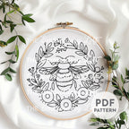 Honey Bee Hand Embroidery Pattern