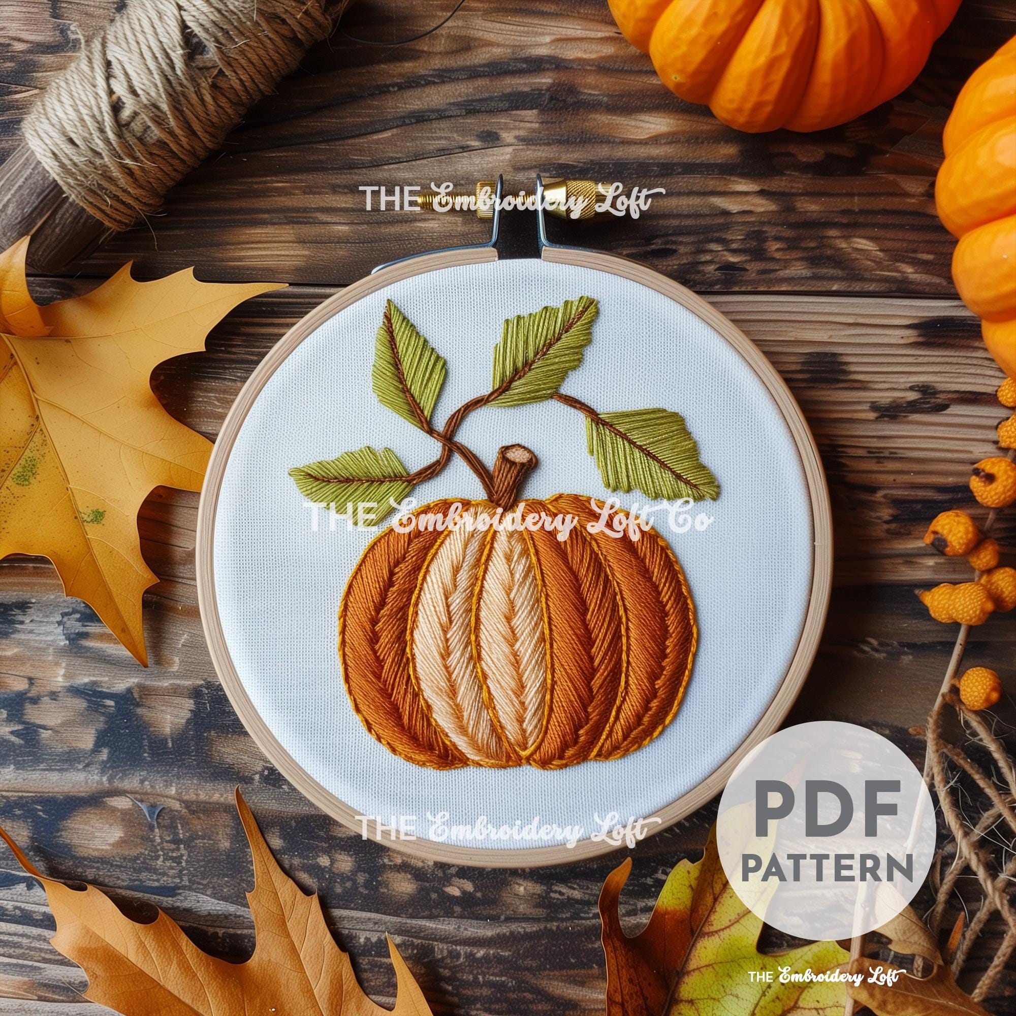 Autumn Pumpkin Hand Embroidery Pattern