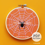 Orange Spider Hand Embroidery Pattern