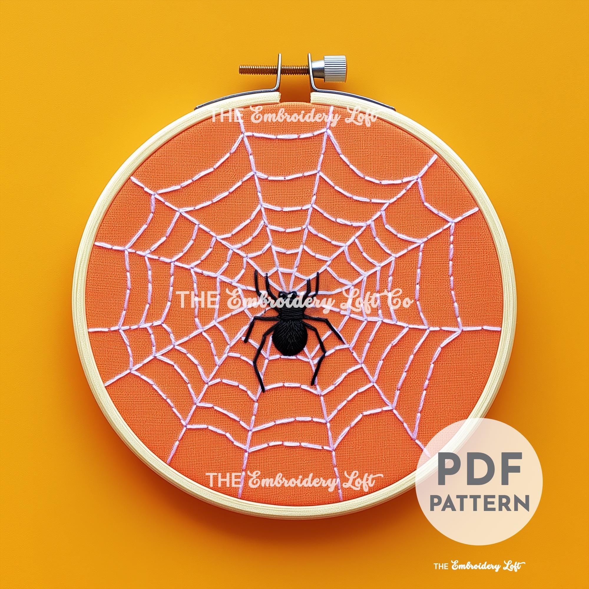 Orange Spider Hand Embroidery Pattern