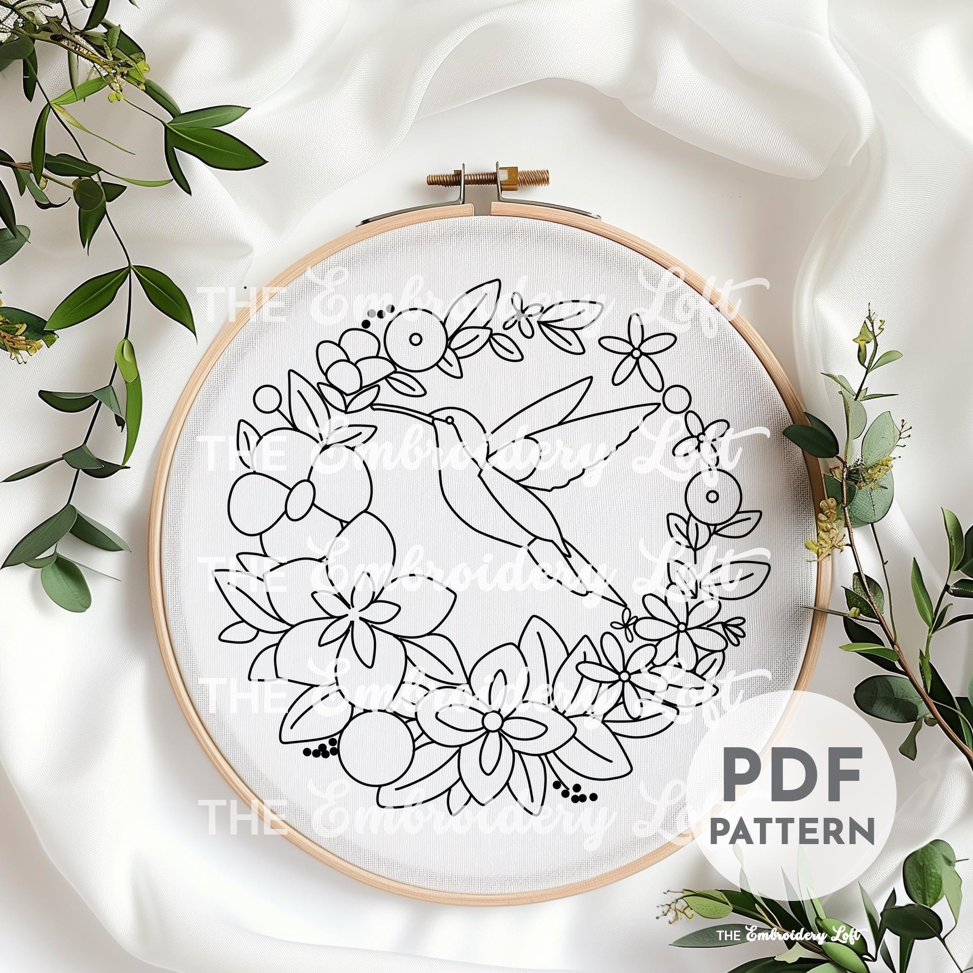Hummingbird Hand Embroidery Pattern