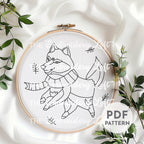 Autumn Wolf Hand Embroidery Pattern