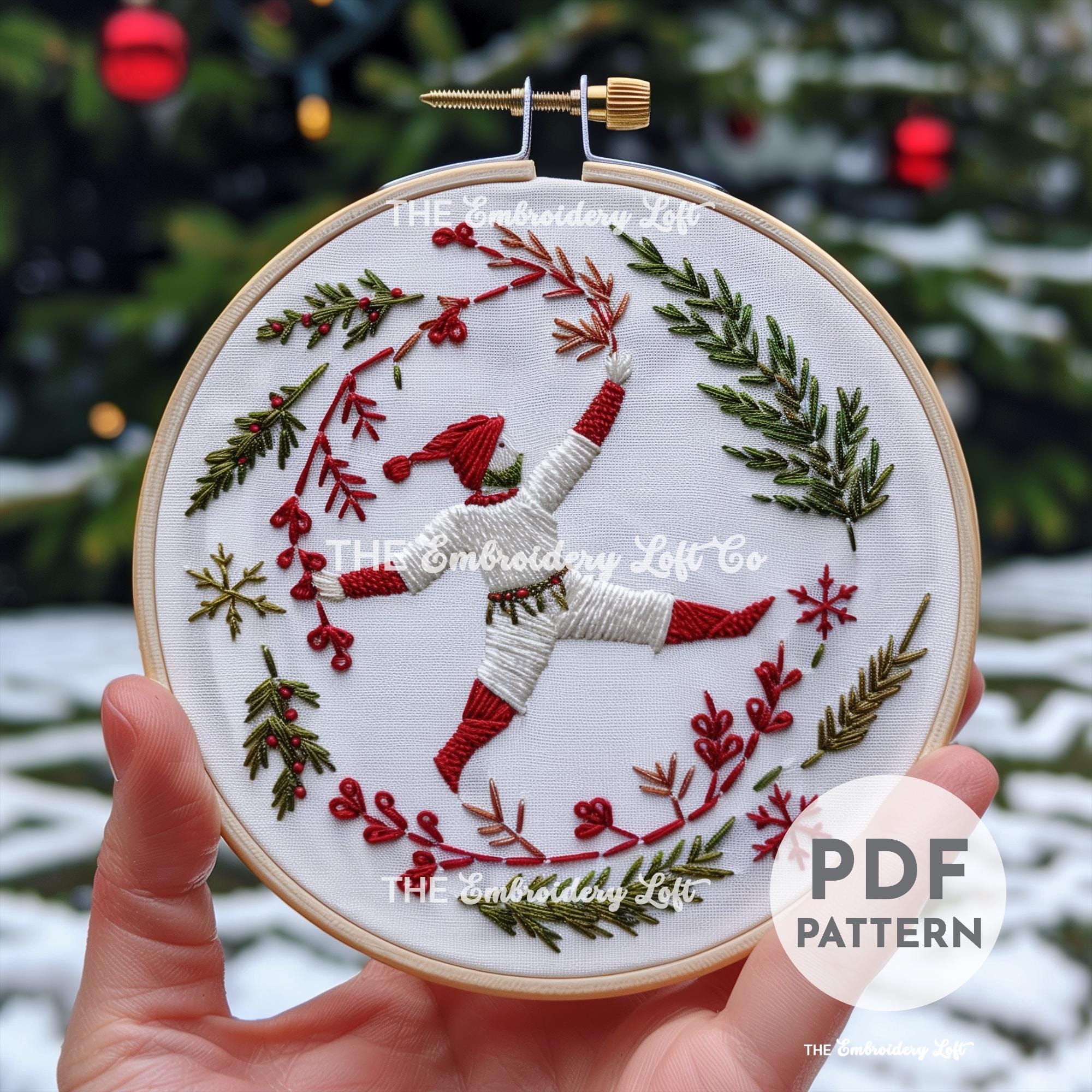 Twelve Days of Christmas, Lords Leaping Hand Embroidery Pattern