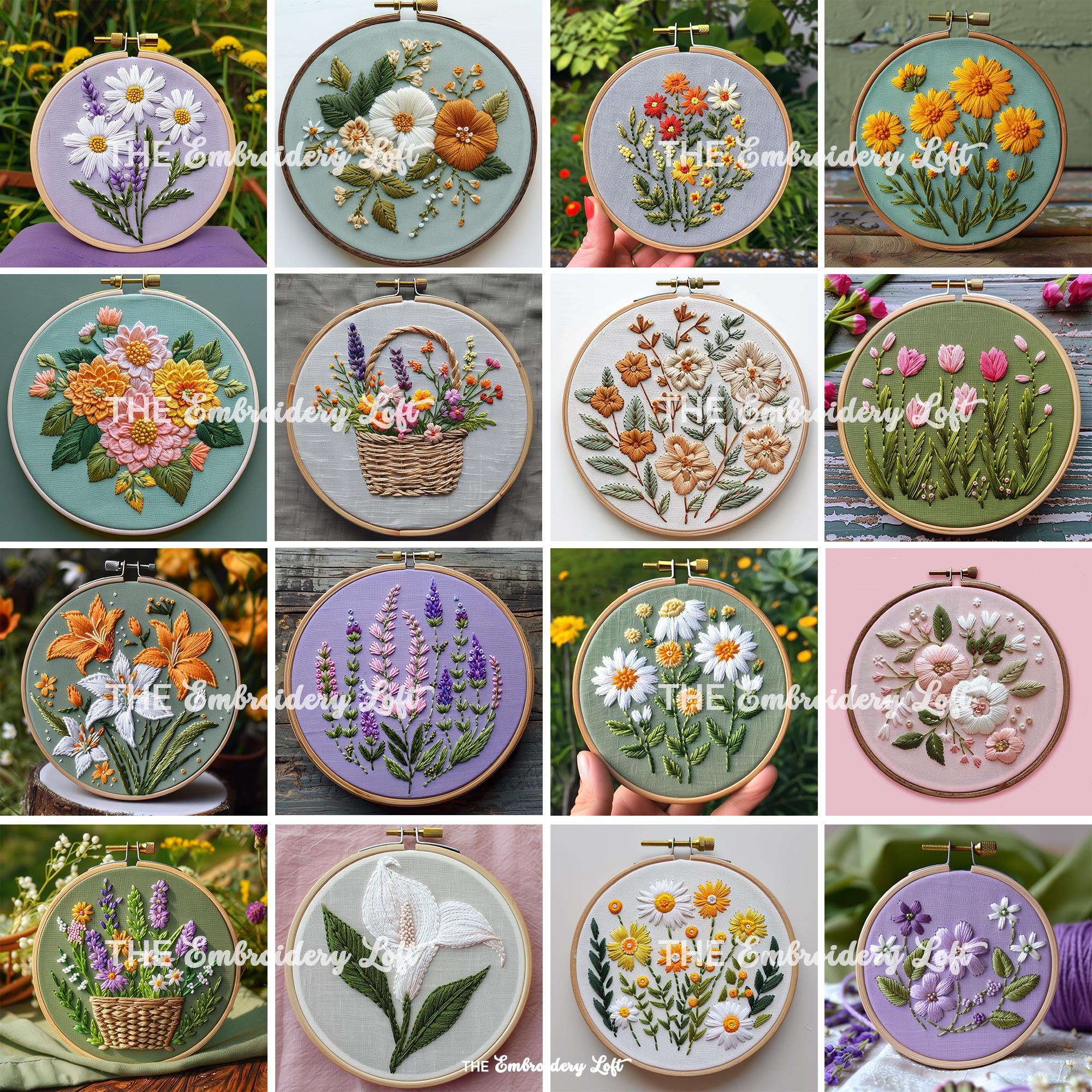 MINI COLLECTION, Floral Hand Embroidery Pattern Collection, Current and Future Designs, Lifetime Access, Hand Embroidery, Embroidery PDF