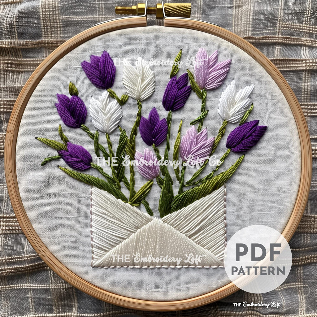 Floral Mail Hand Embroidery Pattern