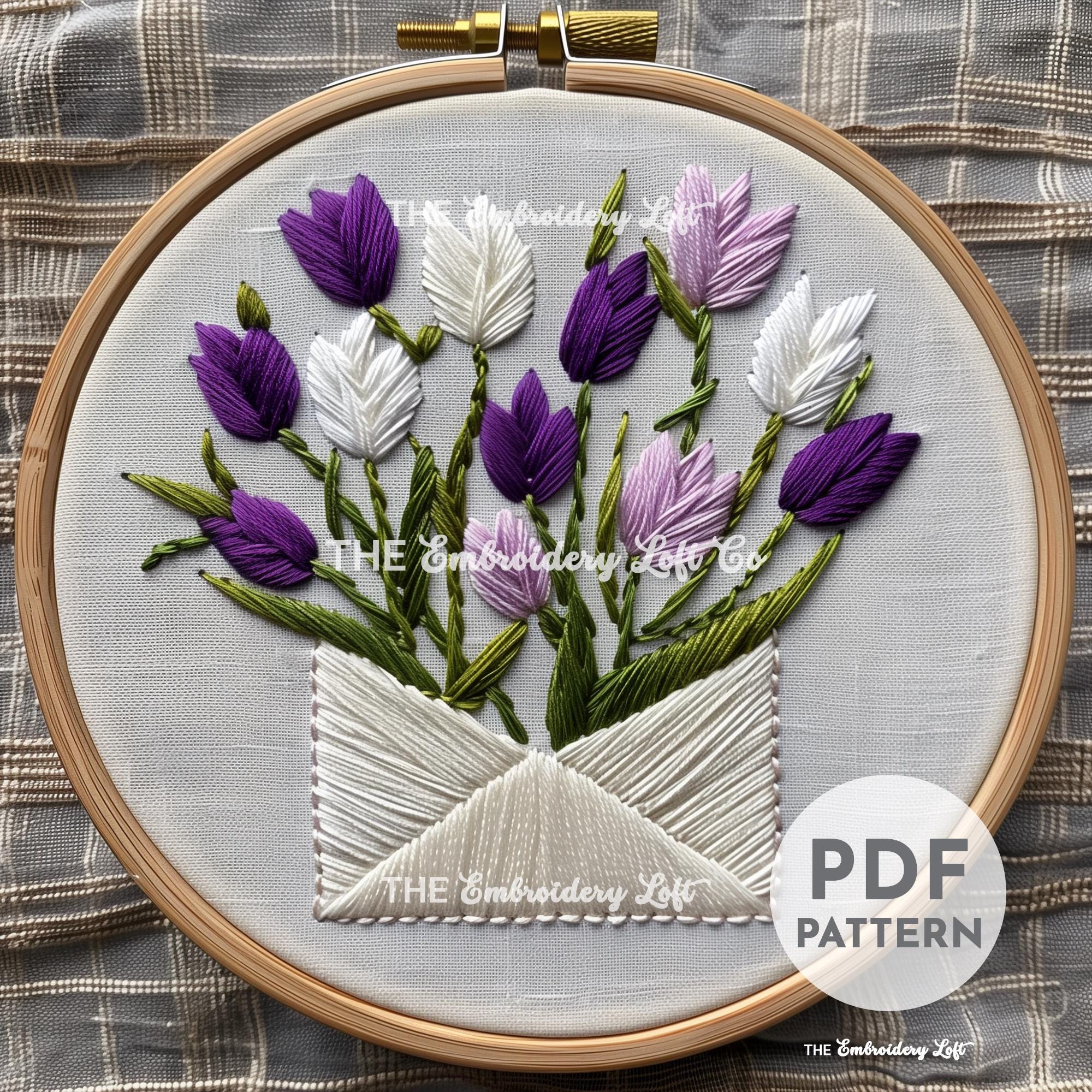 Floral Mail Hand Embroidery Pattern