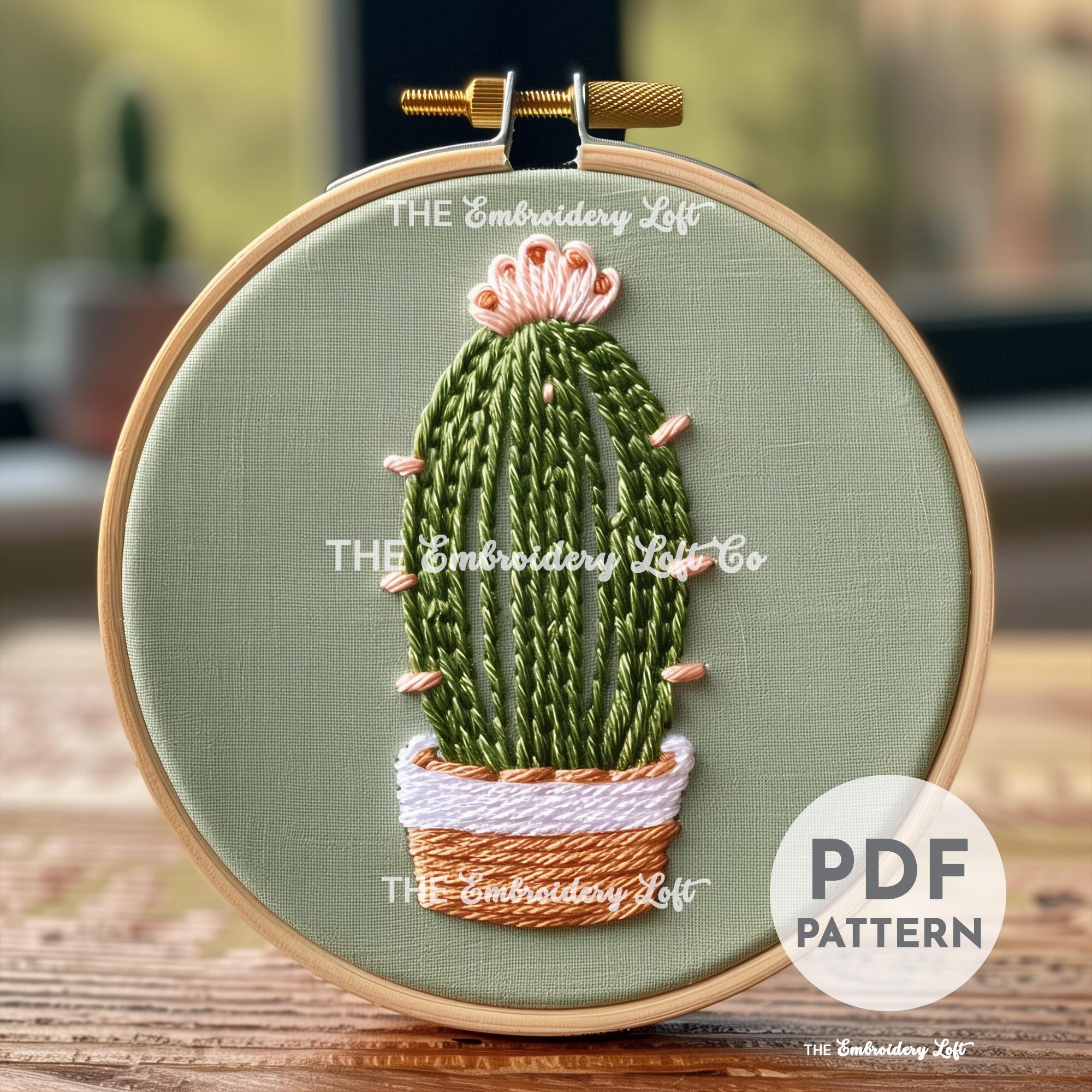 Cactus Hand Embroidery Pattern