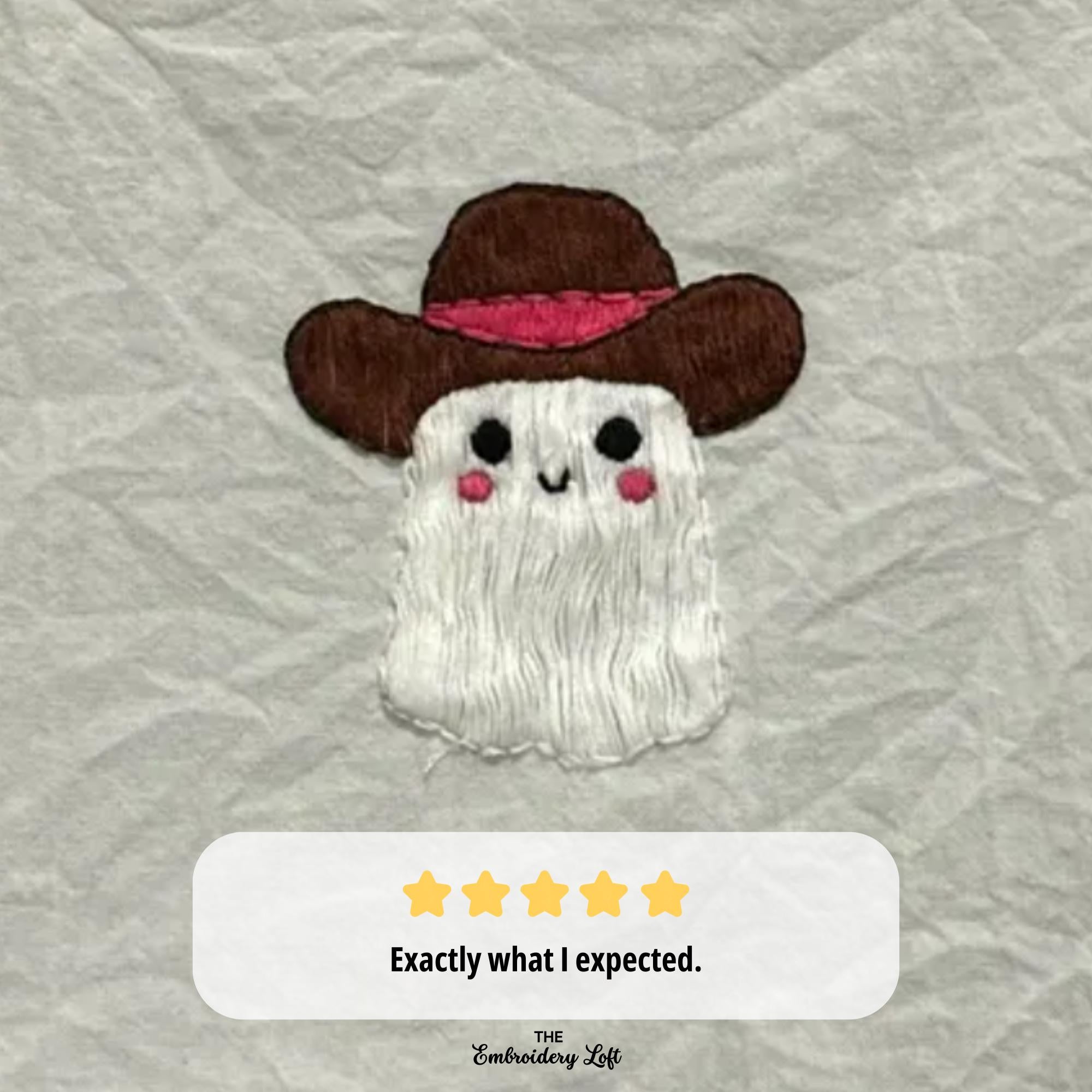 Retro Cowgirl Ghost Hand Embroidery Pattern