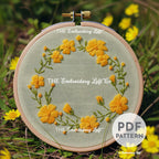 Buttercup Wreath Hand Embroidery Pattern