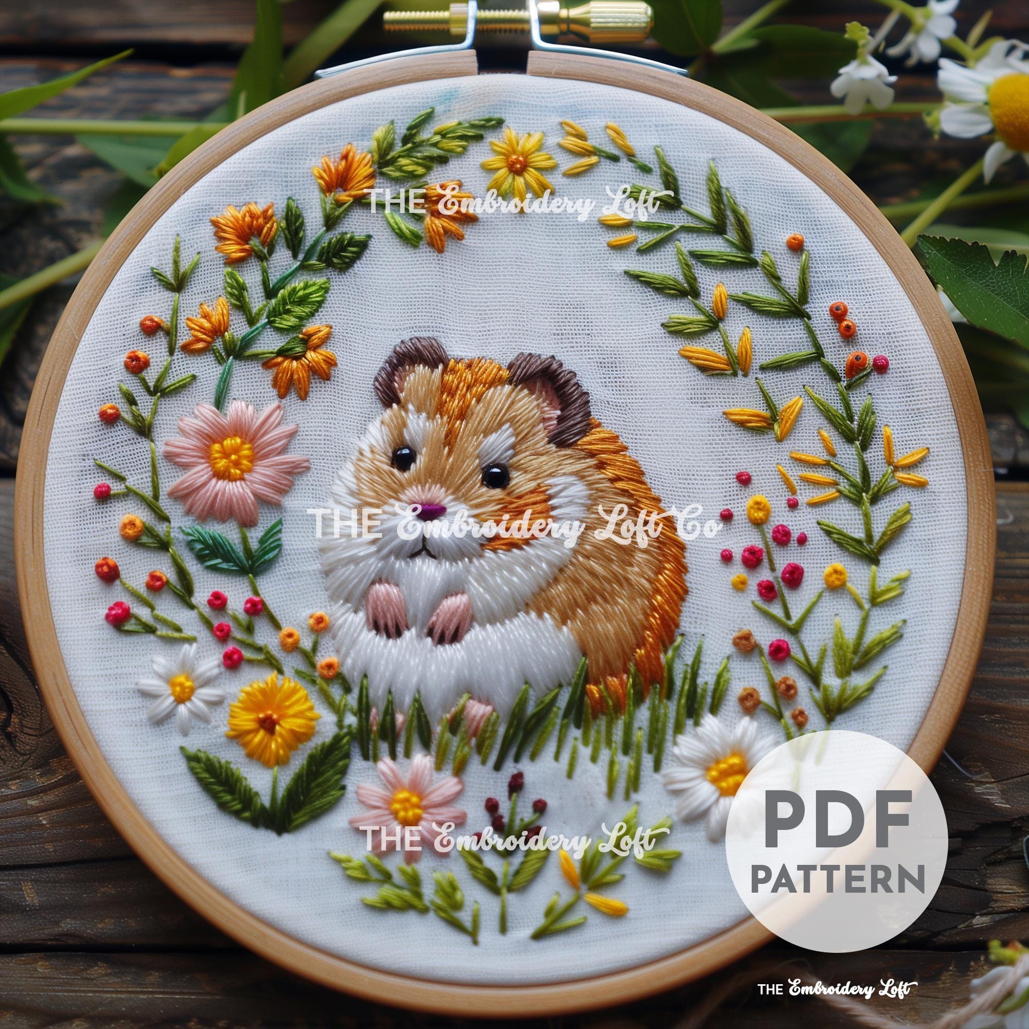 Hamster Hand Embroidery Pattern