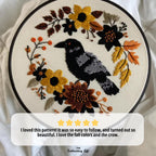 Autumn Raven Hand Embroidery Pattern