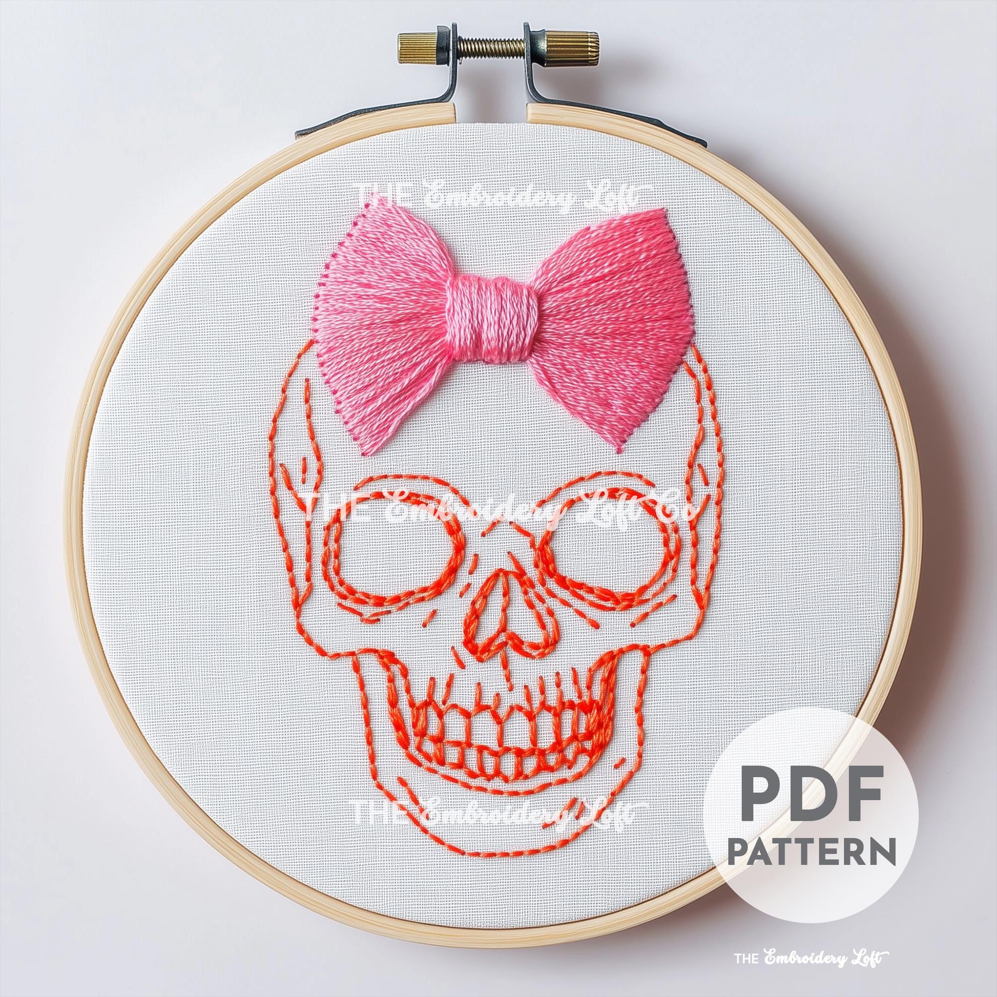Skeleton Girl Hand Embroidery Pattern