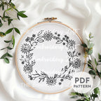 Prairie Wreath Hand Embroidery Pattern