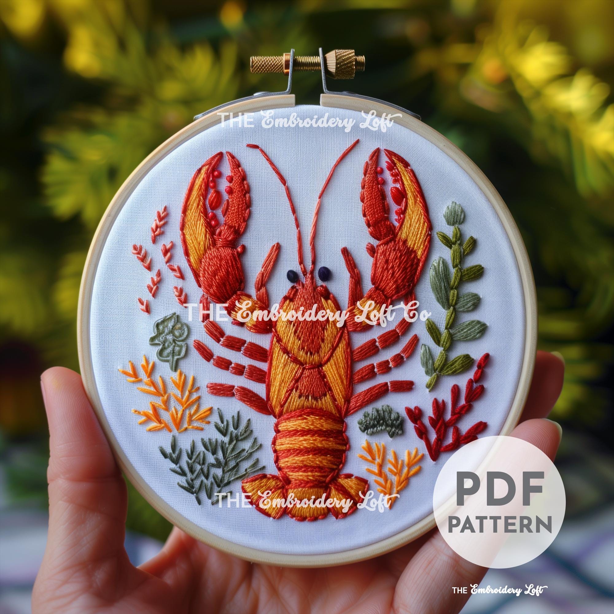Lobster Hand Embroidery Pattern