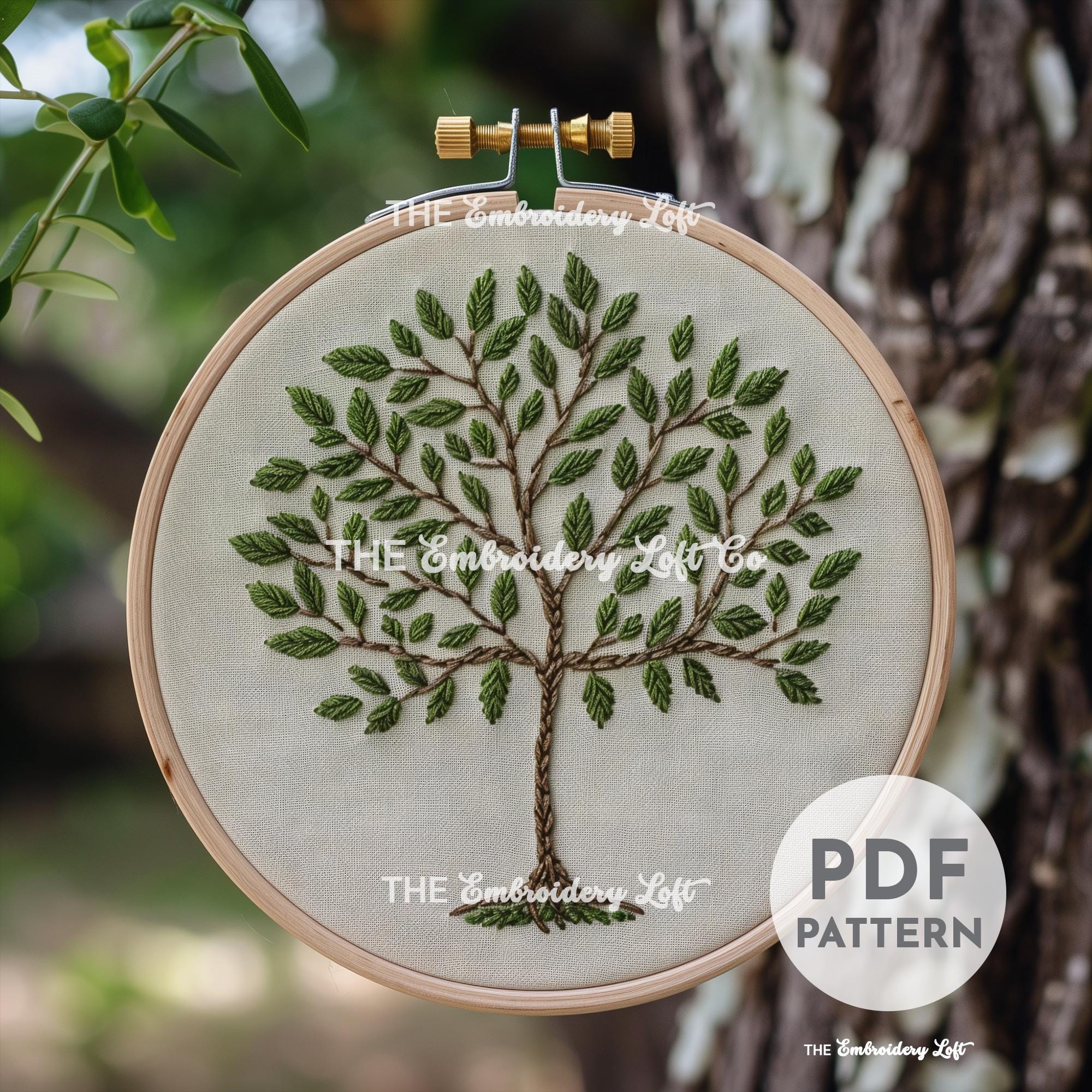 Olive Tree Hand Embroidery Pattern