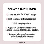 Floral Hourglass Hand Embroidery Pattern