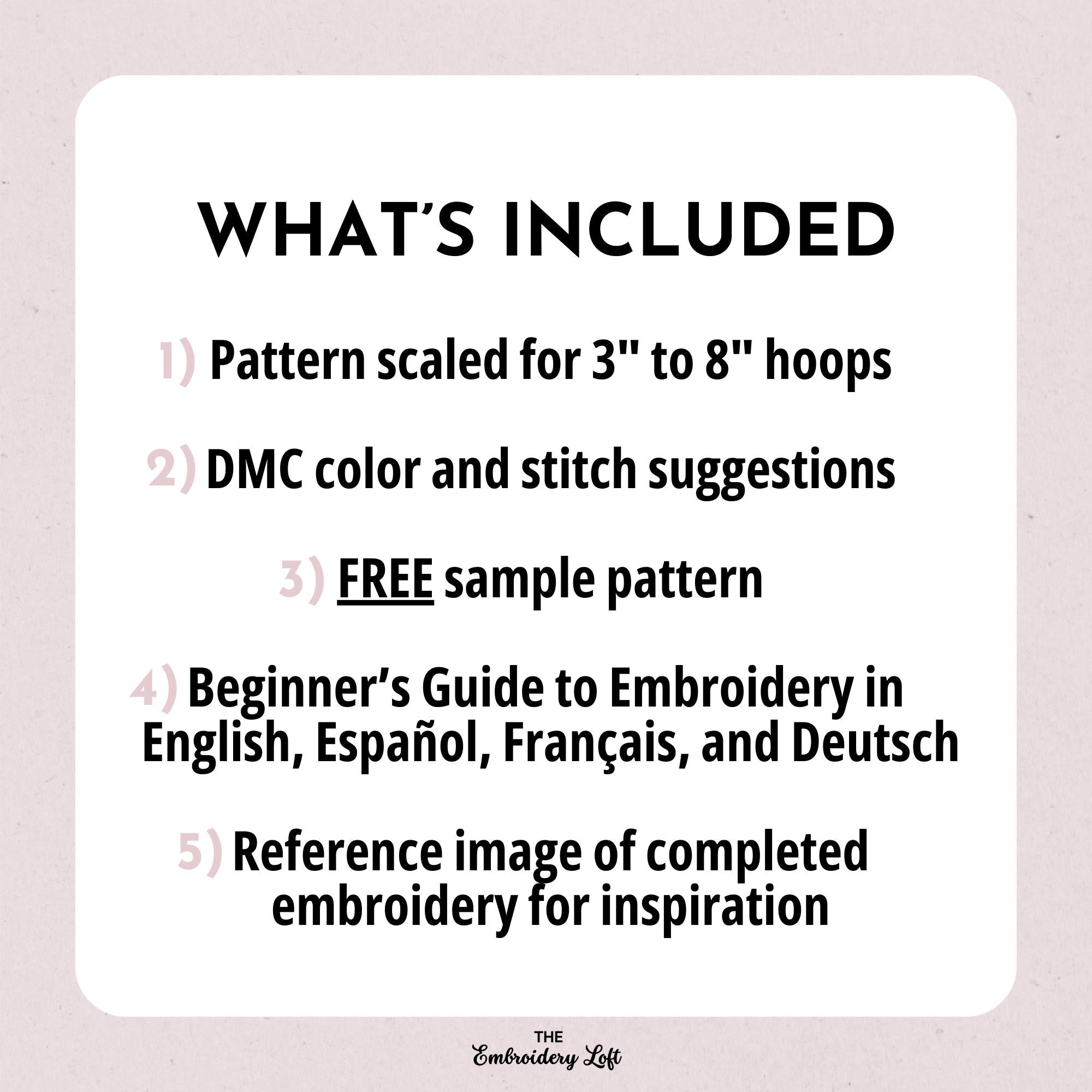 Floral Hourglass Hand Embroidery Pattern