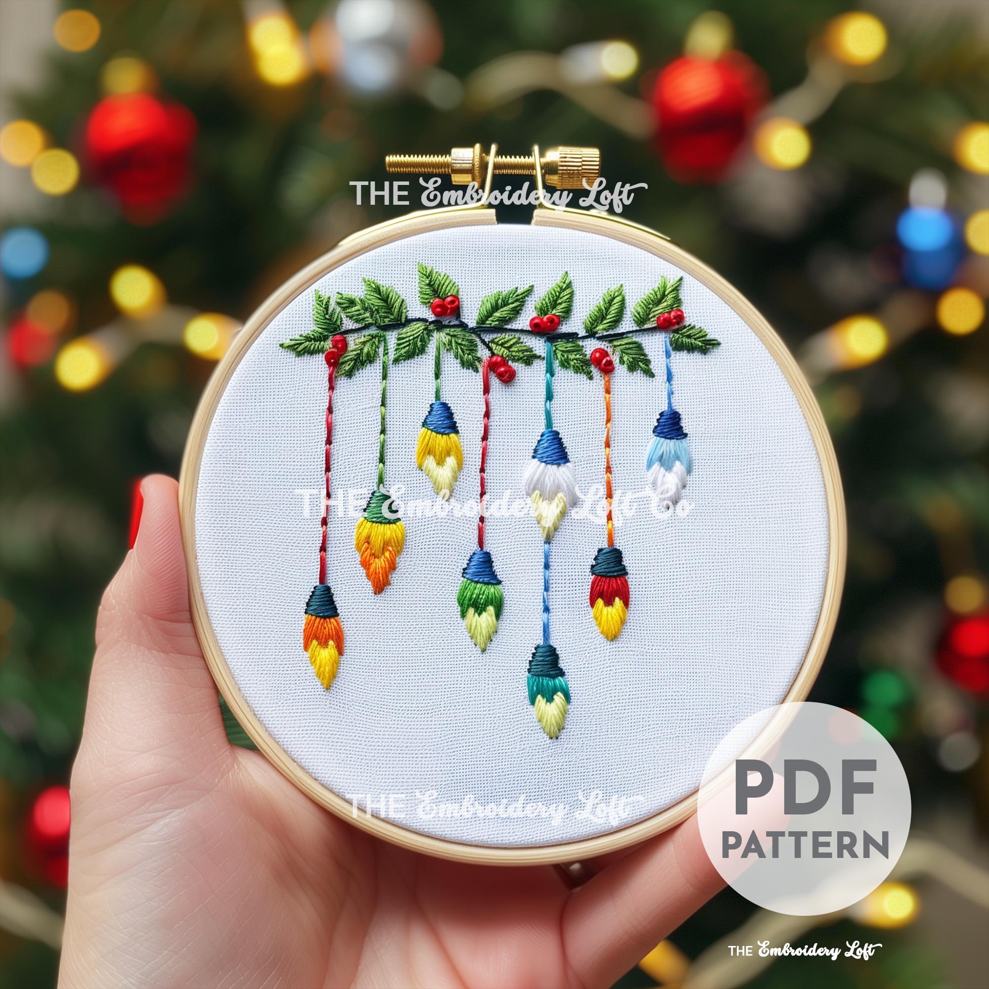 Christmas Lights Hand Embroidery Pattern