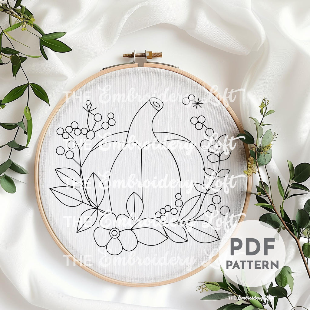 Pink Pumpkin Hand Embroidery Pattern