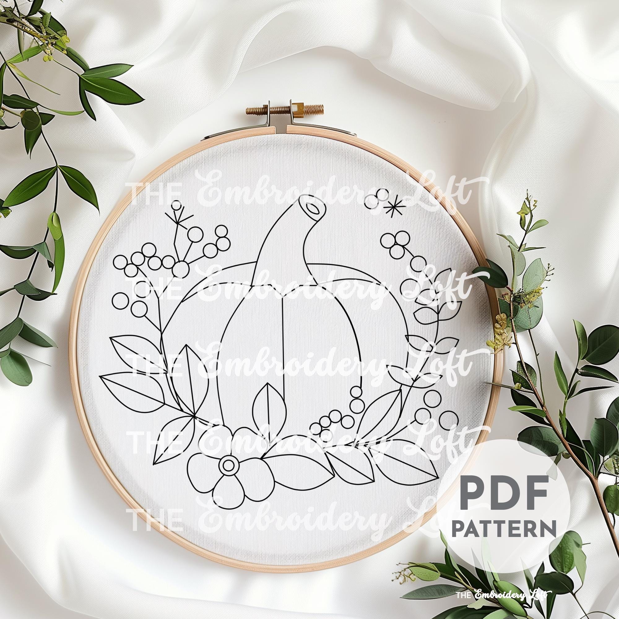 Pink Pumpkin Hand Embroidery Pattern