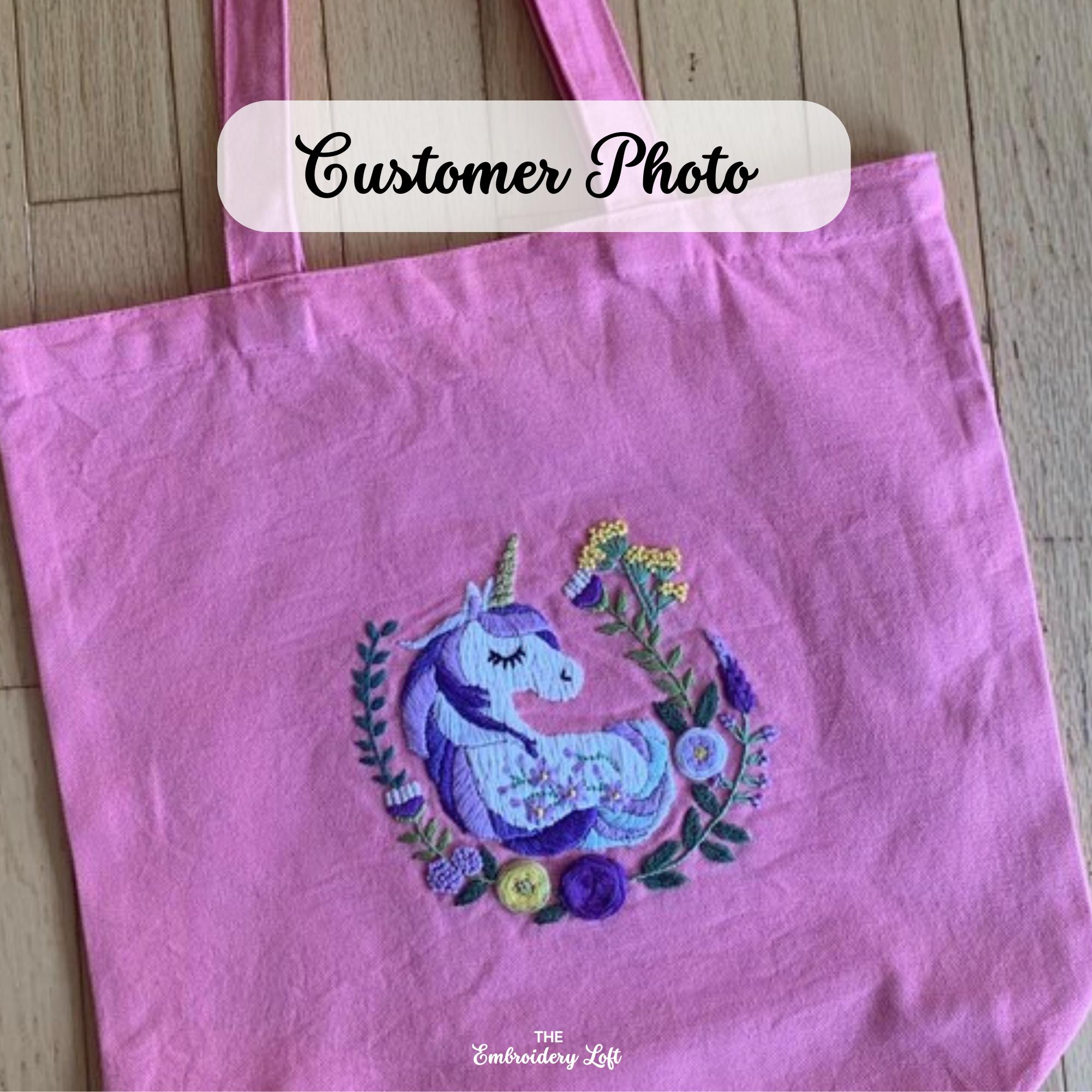 Purple Unicorn Hand Embroidery Pattern