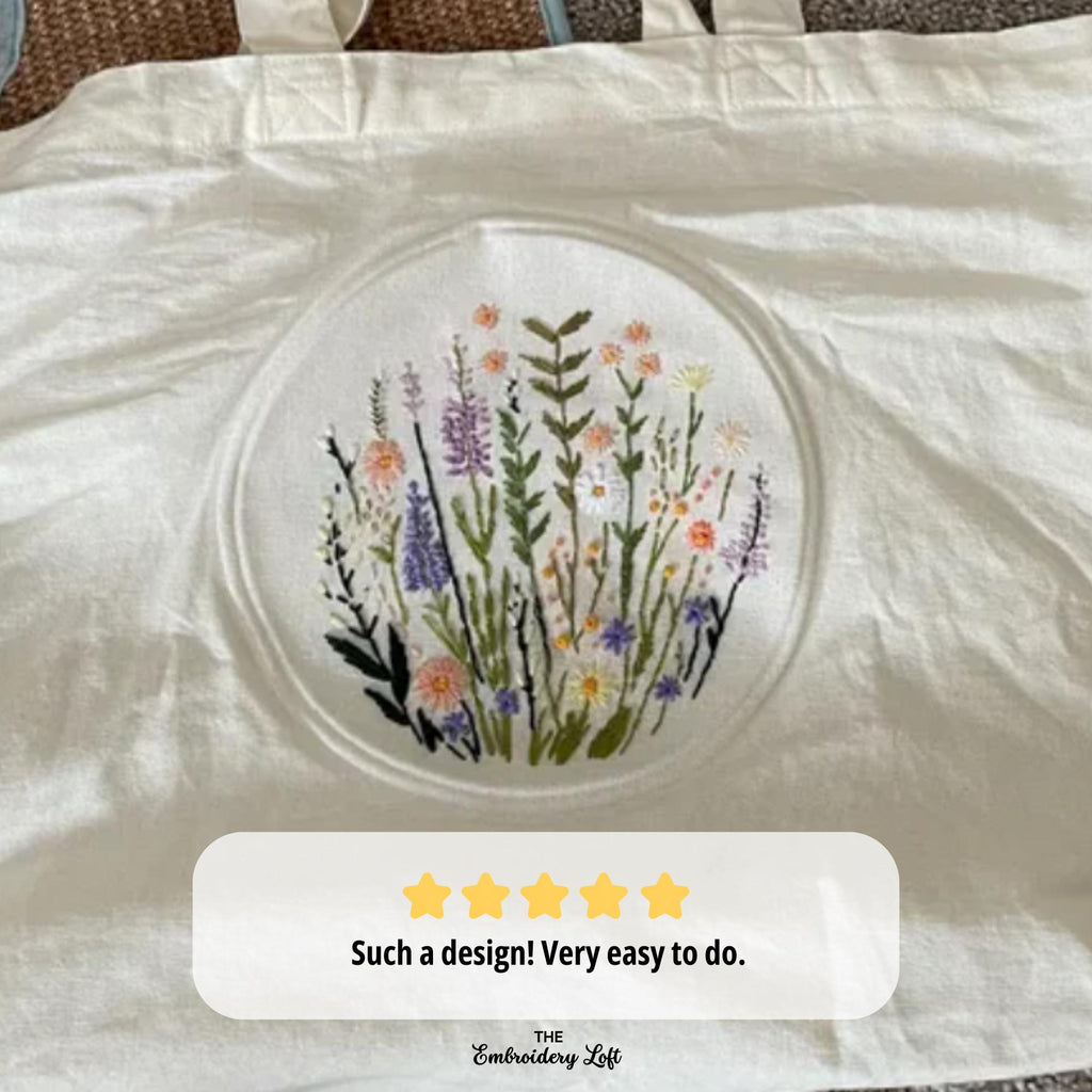 Meadow of Wildflowers Hand Embroidery Pattern
