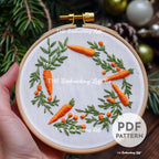 Carrot Wreath Hand Embroidery Pattern