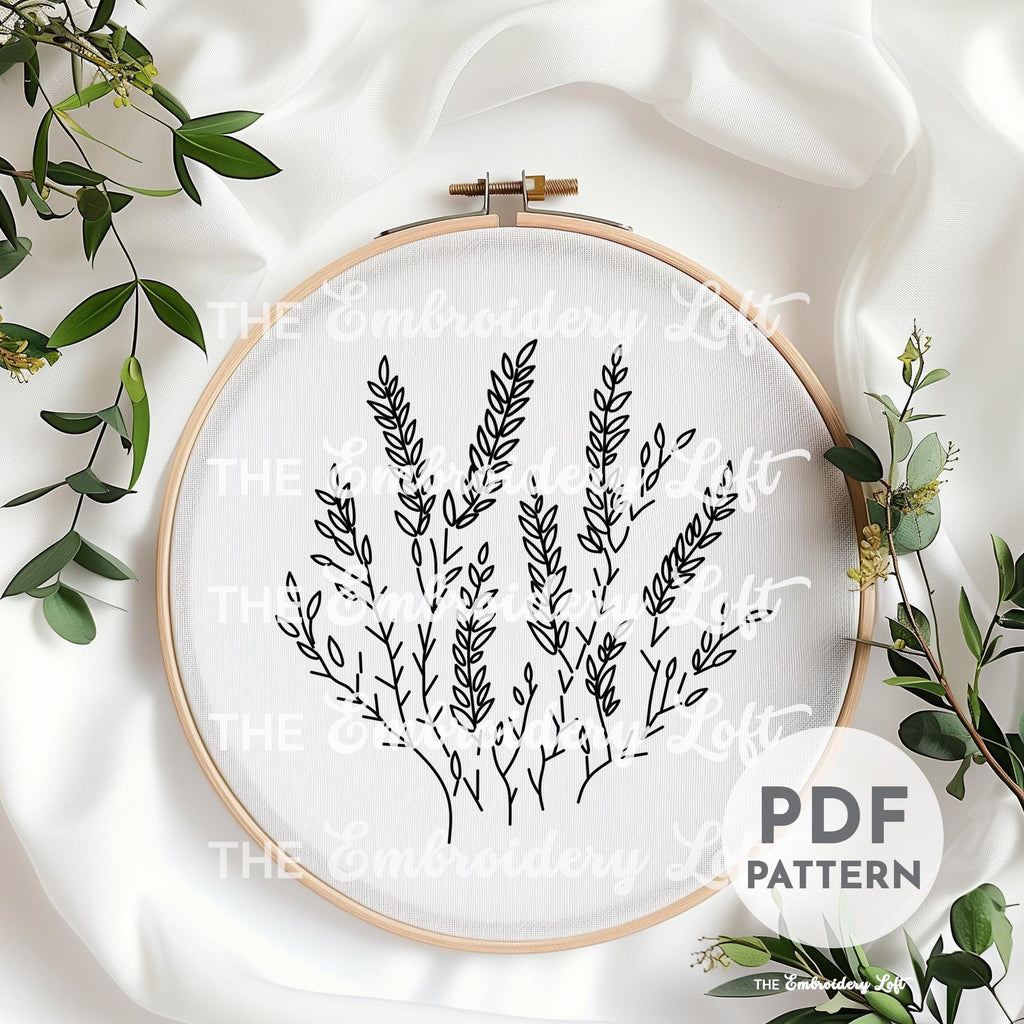 Pink Highland Heathers Hand Embroidery Pattern