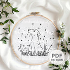Celestial Dog Hand Embroidery Pattern