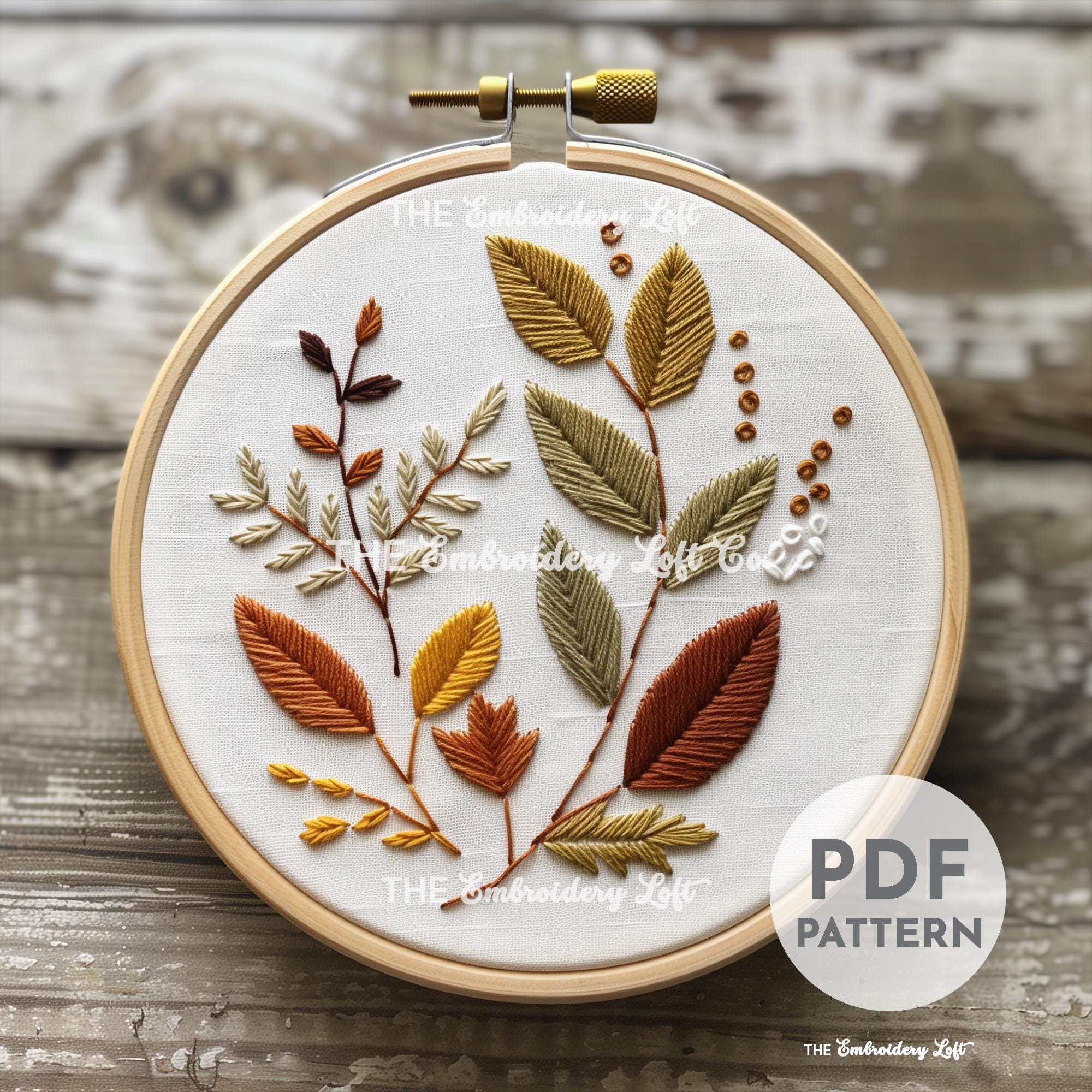 Autumn Leaves Hand Embroidery Pattern