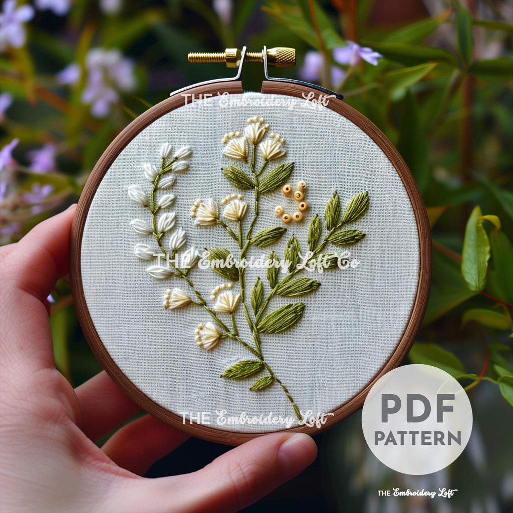 Simple Spring Flowers Hand Embroidery Pattern
