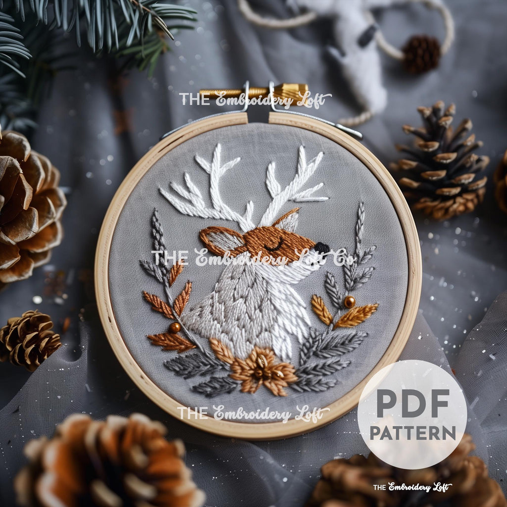 Reindeer Hand Embroidery Pattern