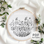Pink Spring Flowers Hand Embroidery Pattern