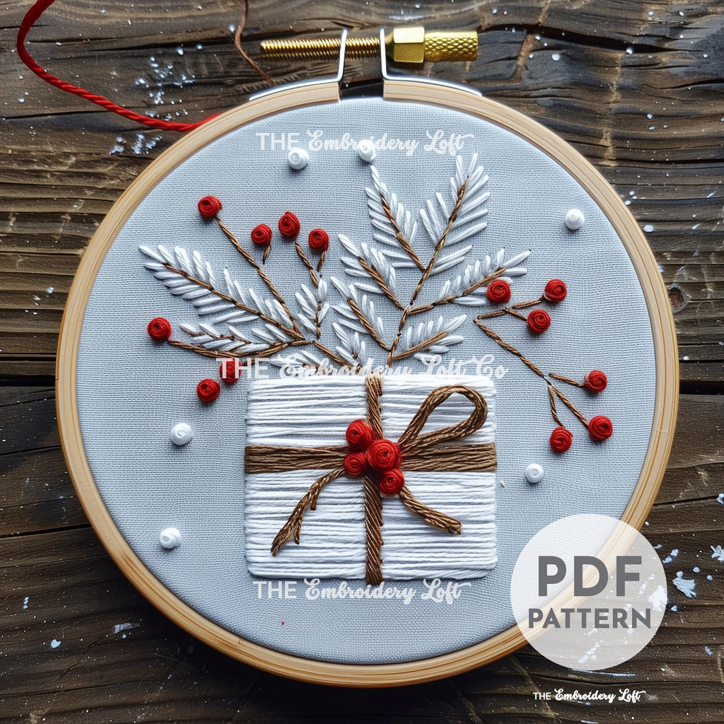 Christmas Present Hand Embroidery Pattern