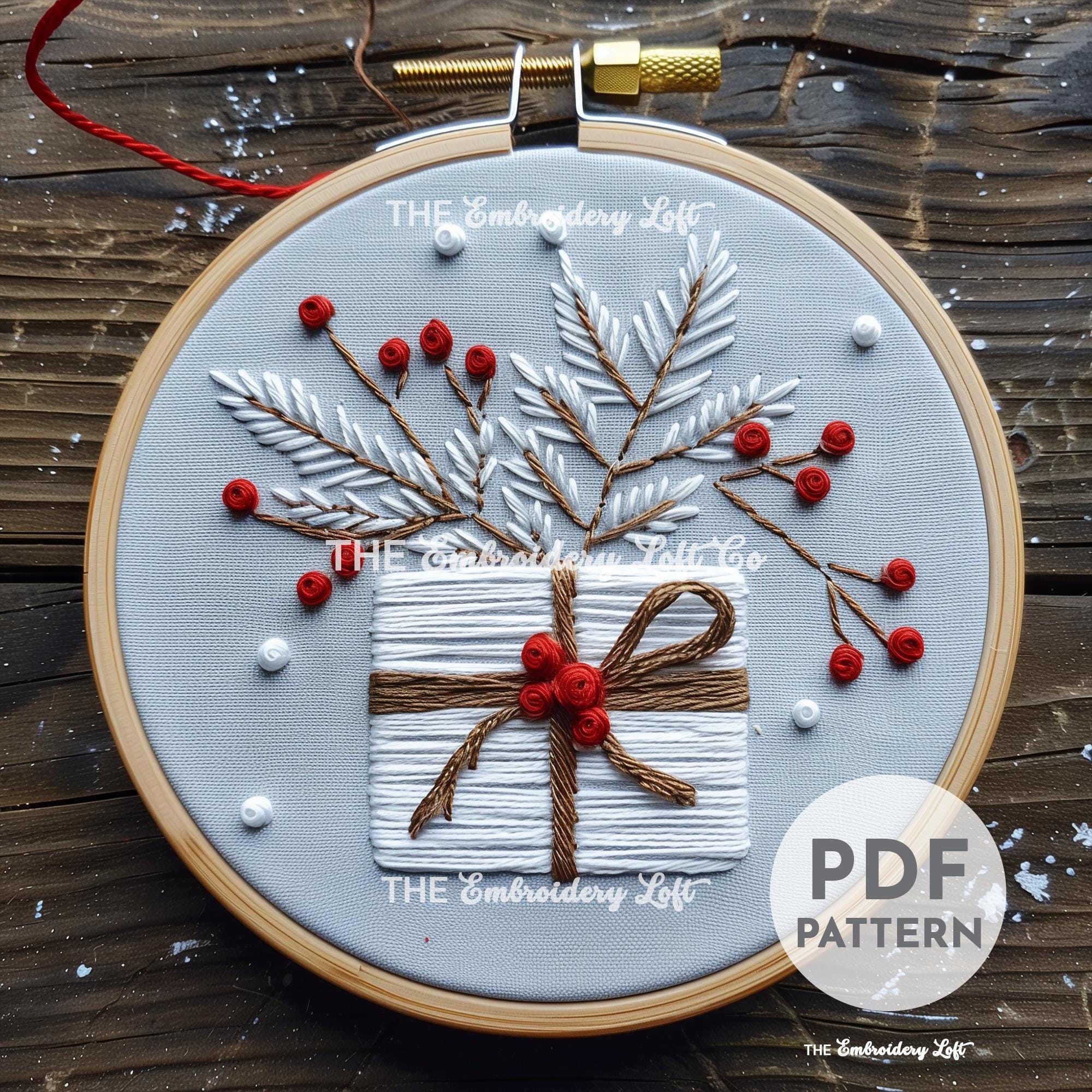 Christmas Present Hand Embroidery Pattern