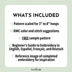 Pothos Hand Embroidery Pattern