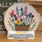 Basket of Wildflowers Hand Embroidery Pattern