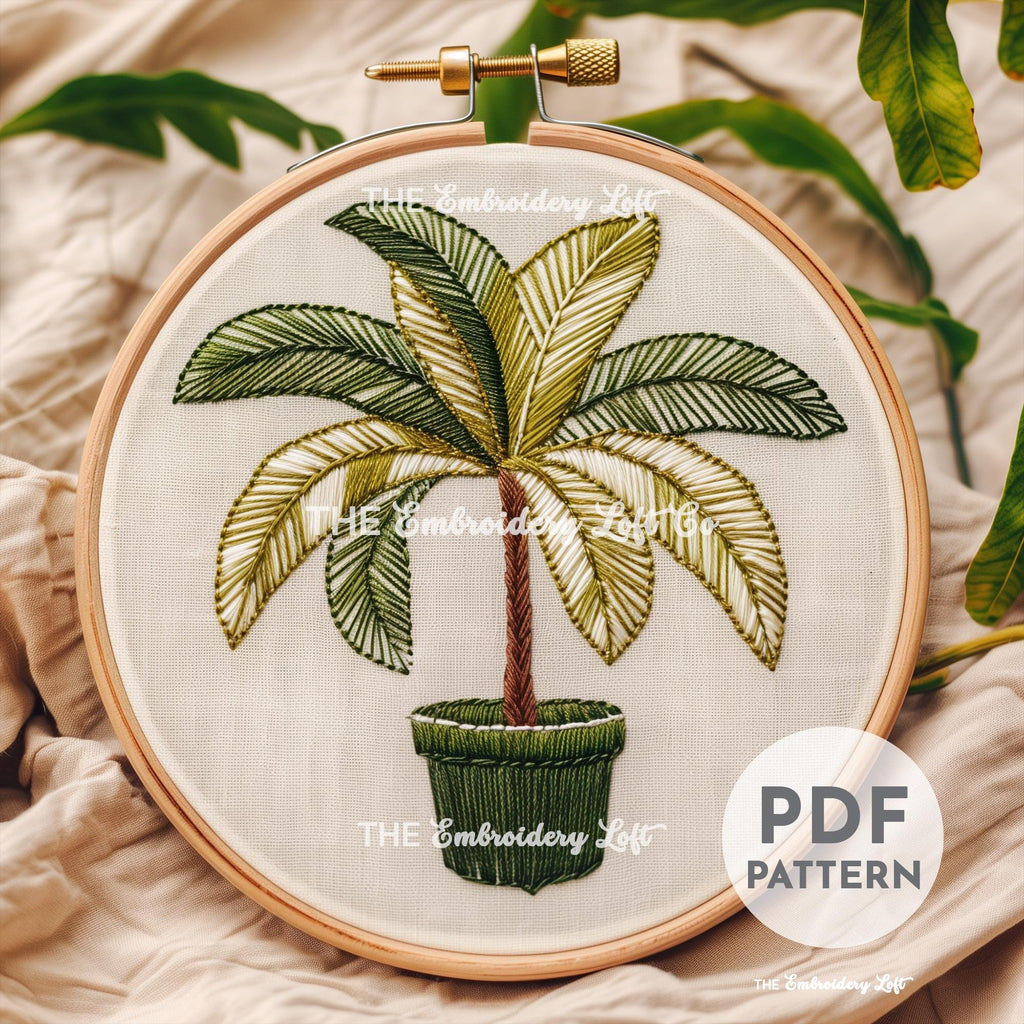 Palm Tree Hand Embroidery Pattern
