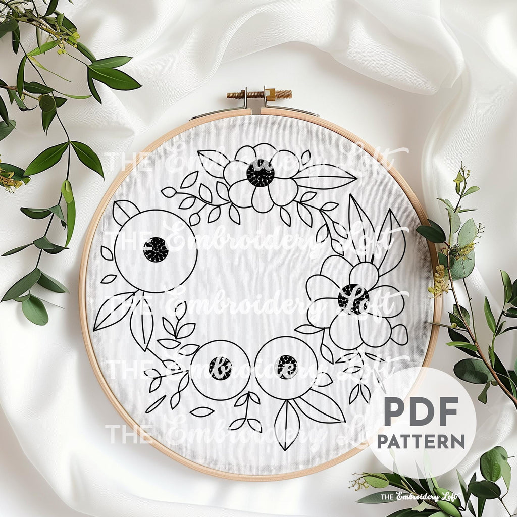 Marigold Wreath Hand Embroidery Pattern