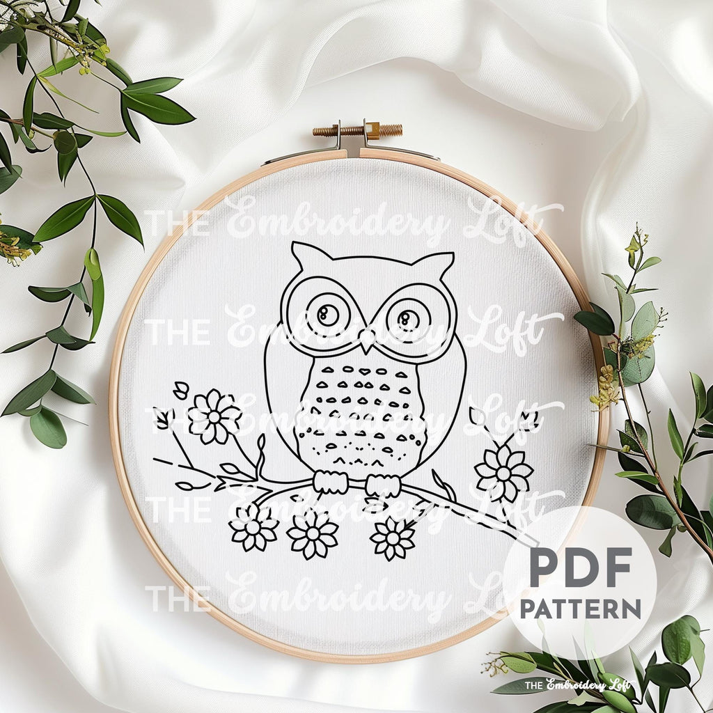Owl Hand Embroidery Pattern