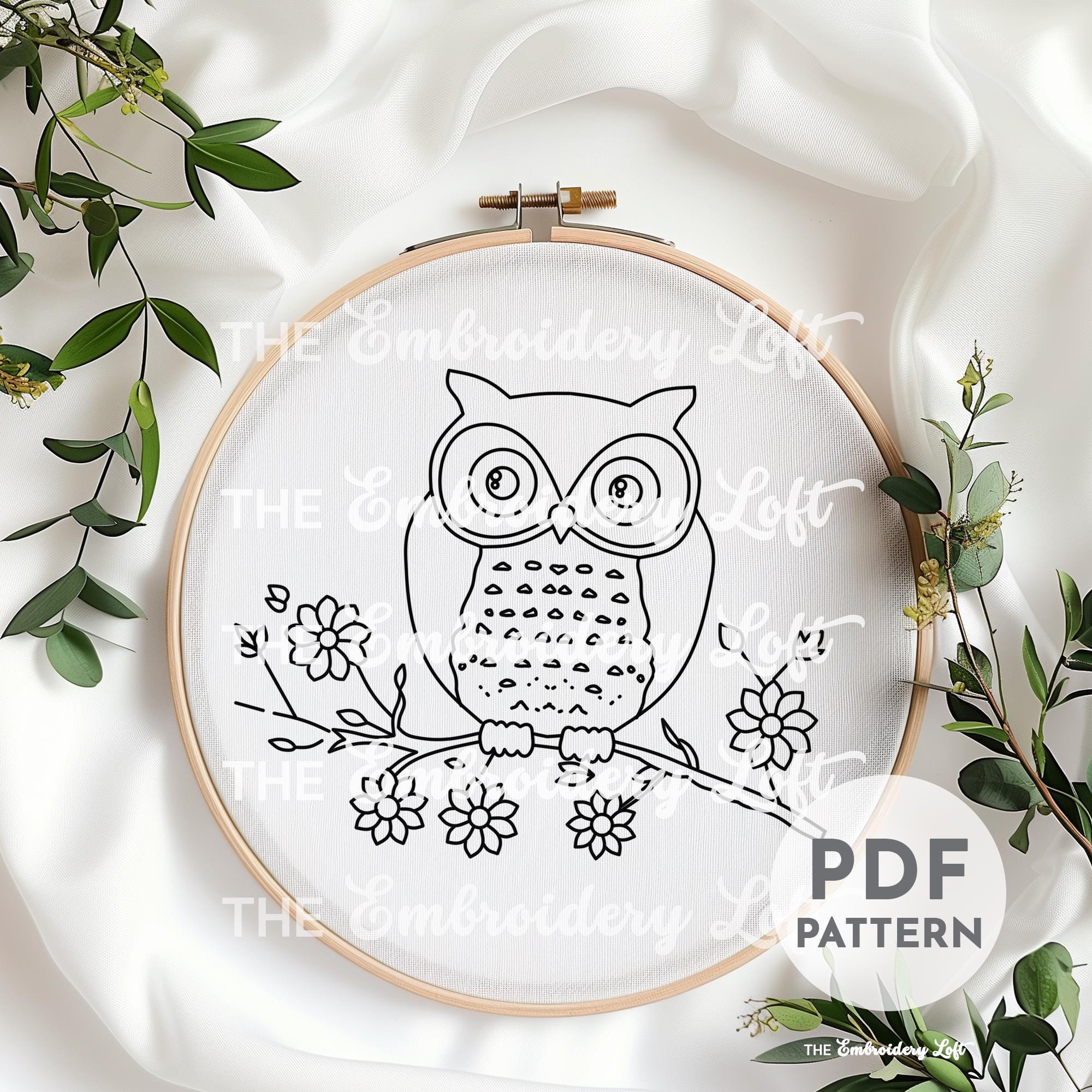 Owl Hand Embroidery Pattern