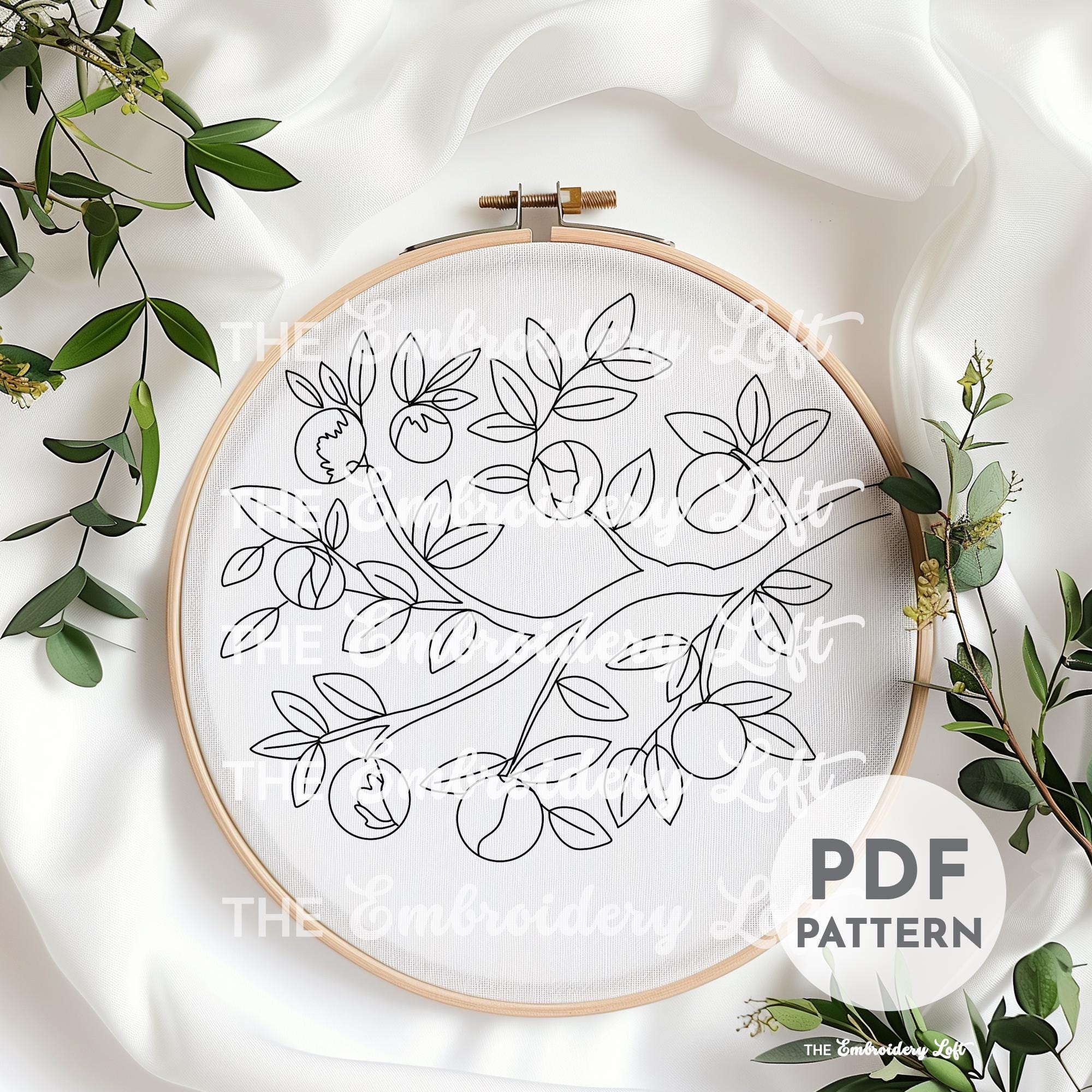 Peach Tree Hand Embroidery Pattern