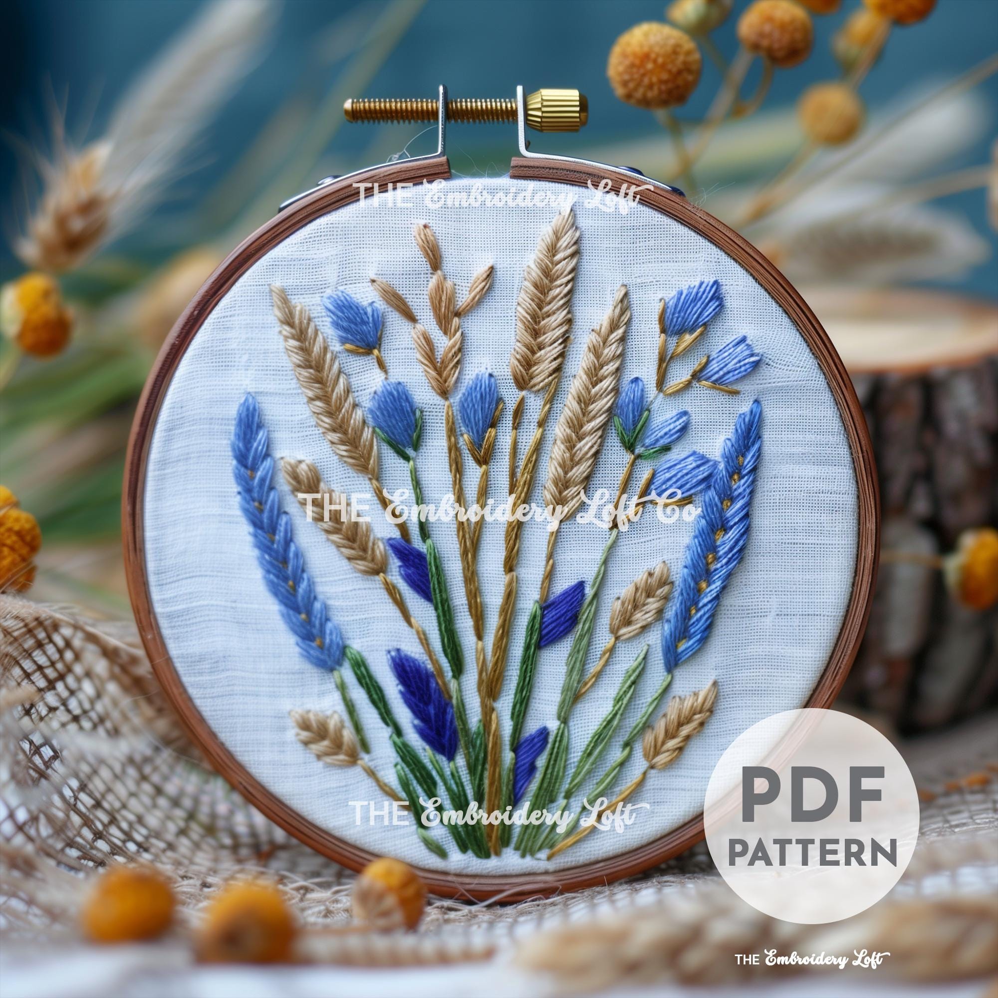 Wheat Grass Hand Embroidery Pattern