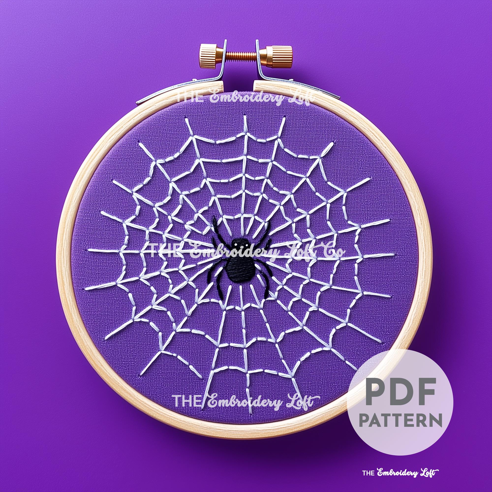 Purple Spider Hand Embroidery Pattern