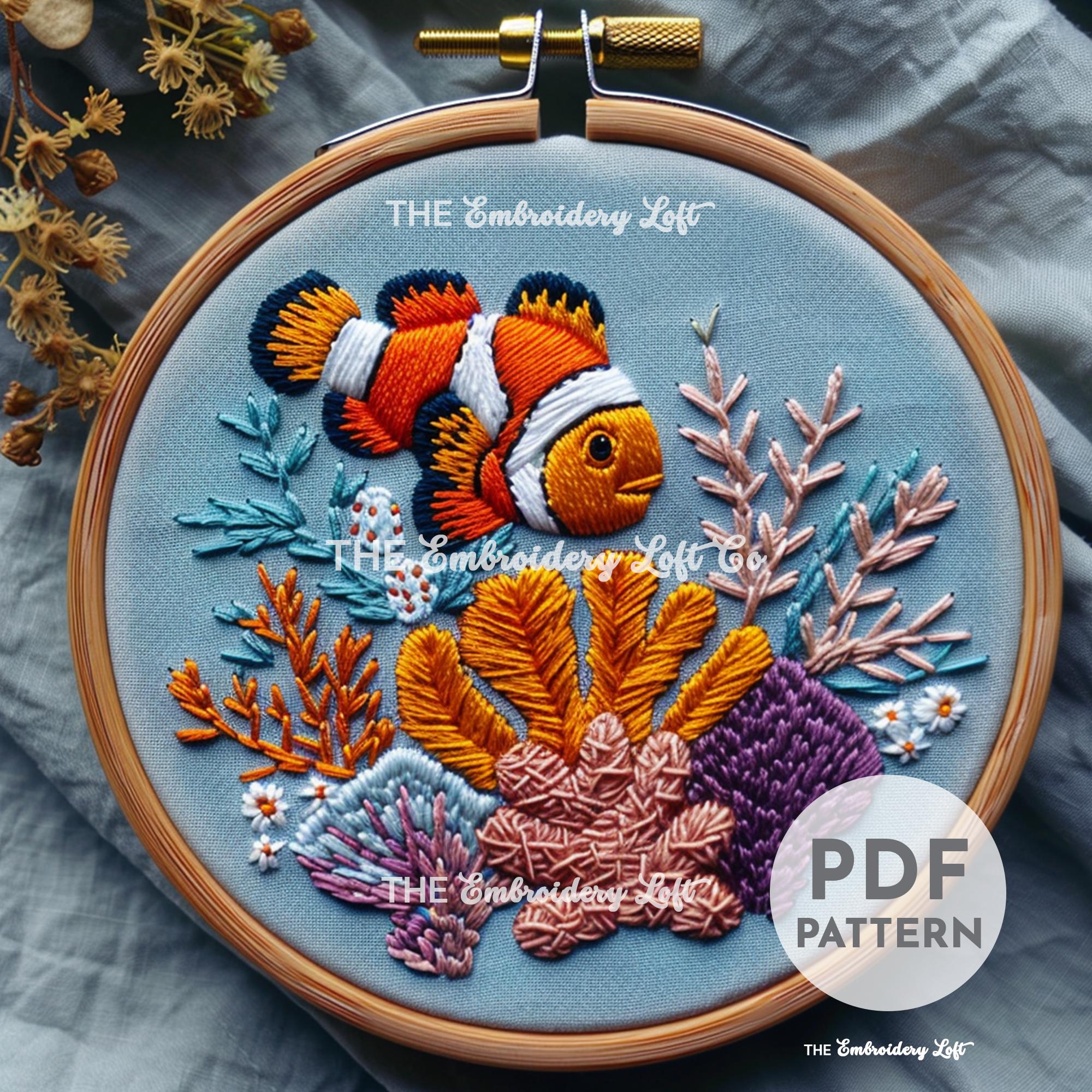 Clown Fish Hand Embroidery Pattern